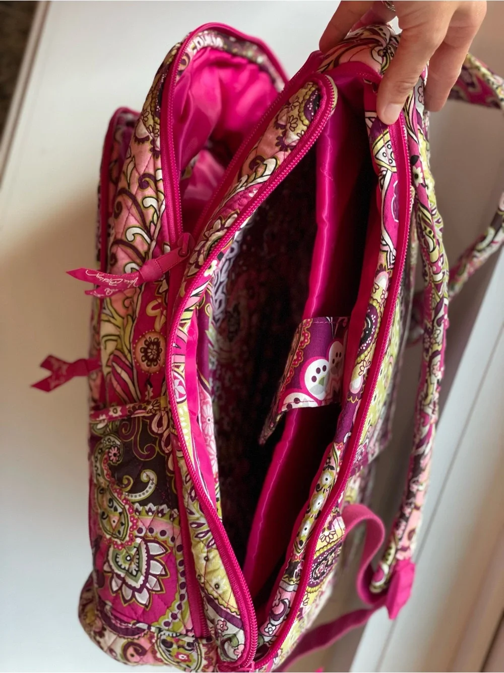 Vera Bradley Fuchsia Paisley Quilted Backpack